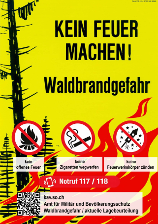 Plakat: Waldbrandgefahr kein Feuer machen