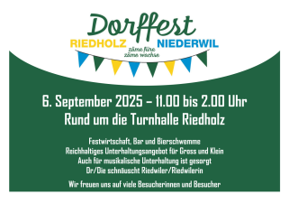 Dorffest Riedholz Flyer