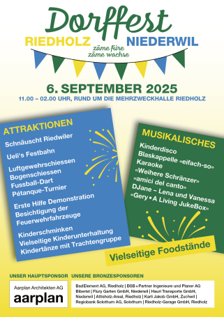 Dorffest Riedholz Flyer